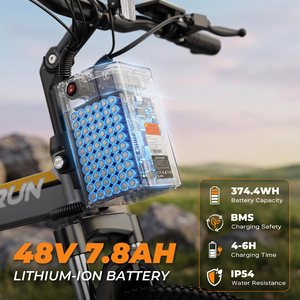 Vélo de montagne électrique pliable 26 pouces, moteur 750W, acier au carbone, 48V 7.8Ah, 32KM/H, transmission 7 vitesses, frein à disque mécanique, UE/Royaume-Uni, vente en gros - Product Image 3