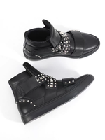 Nouvelles baskets montantes sportives respirantes à plateforme avec rivets multi-bandes et fermeture Velcro, design 2026, avec rembourrage léger pour un style urbain