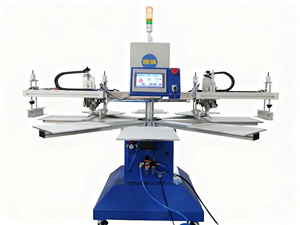 Presse à écran automatique 8 stations, 2 couleurs, prix compétitif, pour impression d'étiquettes et de logos, avec tables de 30x40cm - Product Image 1
