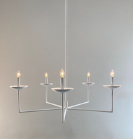 Lustre en plâtre blanc mat de style nordique, design simple pour salon, restaurant, hôtel