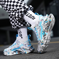 Sepatu Lari Sporty Bernapas Minimalis Pria Wanita, Sneakers Tali, Track Trail, Kain Stretch Mesh, Penambah Tinggi