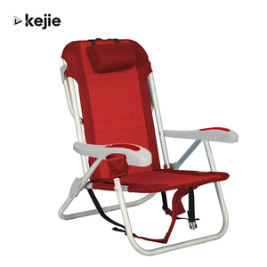Silla de Playa Plegable Kejie Ligera con 5 Posiciones Reclinables, Reposabrazos de Plástico Ajustables, Mochila de Aluminio para Exteriores - Product Image 1