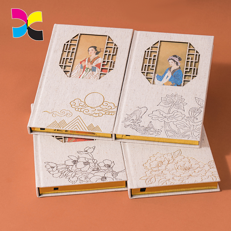 Тканевый блокнот в китайском стиле с четырьмя красивыми леди, ежедневник и журнал в твердом переплете