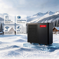 Pompe à chaleur air-eau 9KW noire, monobloc, à courant continu, pour chauffage, refroidissement et eau chaude, économie d'énergie domestique