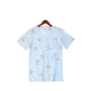 زي تمريض عصري بأكمام قصيرة للجنسين مع شعار مخصص، مصنوع من مزيج البوليستر/سباندكس سريع الجفاف وقابل للتنفس للمستشفيات - Product Image 1