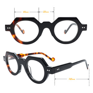 2025新着レトロリベットアセテート光学メガネビンテージアセテート眼鏡男女兼用 - Product Image 3