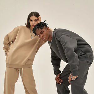 Yingling <strong>Valentine</strong> 350G Jogger <strong>Jumper</strong> Gym Workout Organic Cotton Hoodies Custom Embroidered Men Crewneck Sweatshirt - Product Image 3