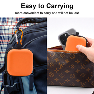 Heißer Verkauf OEM Tragbare <span class=keywords><strong>EVA</strong></span> Kopfhörerhülle Wasserdichte <span class=keywords><strong>EVA</strong></span> Datenkabeltasche Hochwertige Quadratische Ohrhörer-Hülle mit Karabiner - Product Image 3