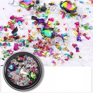 (+ 100 seçenekleri) salon sıcak satmak 10 nail art takı 3d karışık flatback tırnak ab kristal rhinestone dekorasyon için