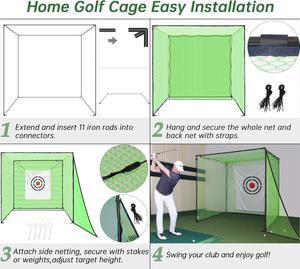 Cage d'entraînement de <span class=keywords><strong>golf</strong></span> avec <span class=keywords><strong>filet</strong></span> de frappe et <span class=keywords><strong>filet</strong></span> de <span class=keywords><strong>golf</strong></span> pour l'entraînement au chipping, <span class=keywords><strong>filet</strong></span> de <span class=keywords><strong>golf</strong></span> rétractable pour l'entraînement avec cible - Product Image 6