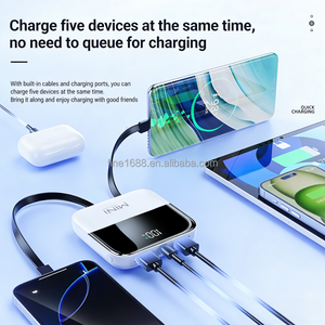 Batterie Li-Polymère 10000 mAh <span class=keywords><strong>en</strong></span> Gros Usine, Mini Power Bank Ultra Mince Portable Double USB avec Charge Rapide et Câble Intégré - Product Image 6