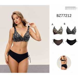 Maillot de bain une pièce grande taille pour femme, col en V, froncé, effet ventre plat, dos nu, pour l'été et la plage, vente en gros, nouveau BZ77212 - Product Image 1