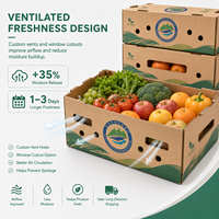 Boîtes d'emballage pour fruits et légumes en carton ondulé personnalisables, doublées d'une éponge, fabriquées à partir de matériaux recyclés, vente en gros professionnelle