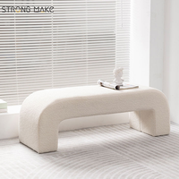 Vente en gros de meubles modernes pour salon pouf moderne boucle banc en tissu chaise assise tabouret intérieur canapé plage