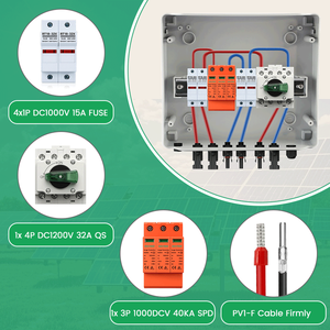 Boîtier de Combinaison Solaire Photovoltaïque IP65 2 Entrées 1 Sortie 1000V CC avec Interrupteur Isolateur 32A et Fusibles 15A pour Système Hors Réseau - Product Image 3