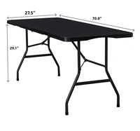 Tables pliantes rectangulaires noires de haute qualité en HDPE de 330 lb (152 kg) pour la restauration et la location en gros
