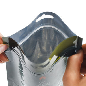 Sacs en plastique aluminium personnalisés à faible MOQ, finition brillante, pour allume-feu, sachets refermables laminés à fond plat avec fermeture éclair - Product Image 4