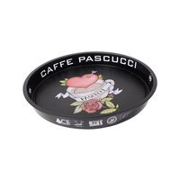 Factory Wholesale Custom Offset Printed Tinplate Metal Round Food Fruit Bar Non-Slip Large Packaging Tray for Bread
