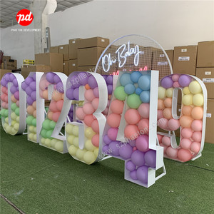 Letras de mosaico decorativas para fiesta de cumpleaños, números de letras de globo de amor para suministros de boda - Product Image 1