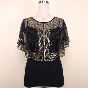 Chaqueta tipo capa estilo vintage de los años 20 de Ecoparty, chal nupcial adornado, <span class=keywords><strong>bolero</strong></span> estilo flapper, cubierta para <span class=keywords><strong>fiesta</strong></span> Gatsby - Product Image 5