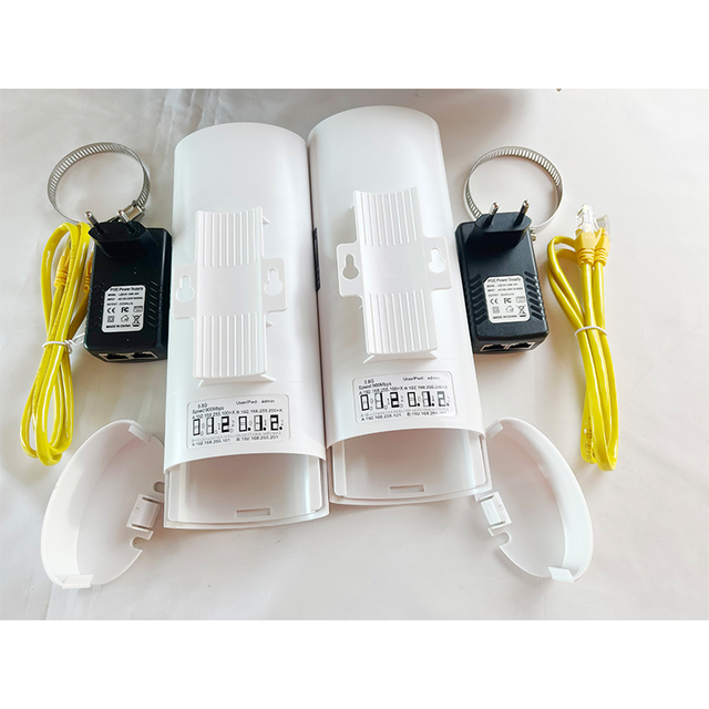 PTP Wireless Bridge 5.8G 900Mbps Outdoor CPE AP Repeater High Gain Antenna 24V PoE for Building to Building Connection