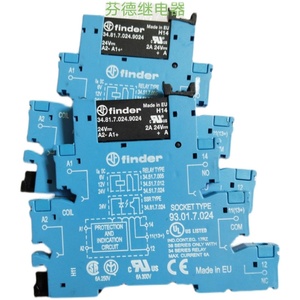 Finderelectromechanical Relay 24VDC 2A SPST-NO Relay mô-đun giao diện 38.81.7.024.9024 34.81.7.024.9024 + 93.01.7.024 ổ cắm - Product Image 3