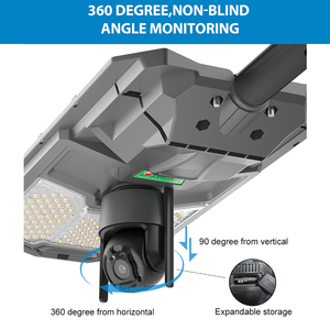 2025 mới CCTV Camera xoay IP65 không thấm nước 6500K 7500k 300W 500W LiFePO4 Pin ABS tất cả trong một LED năng lượng mặt trời ánh sáng đường phố - Product Image 3
