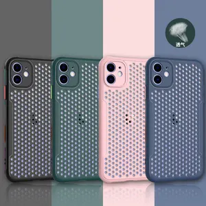 Capa de celular de malha respirável, estojo de celular com orifício exclusivo 2020 para iphone 11 pro xs max xr x 7 8 SE