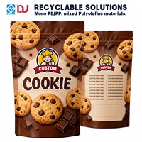 Herbruikbare bruine staande pouch voor chocoladekoekvulling, bakkerij, met aangepaste branding en ritssluiting.