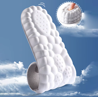Semelles intérieures sportives en PU confortables et technologiques, souples, respirantes, absorbant les chocs, avec soutien de la voûte plantaire, unisexe, 2 pièces, semelles 4D