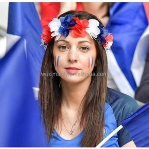 Collana e Fascia <span class=keywords><strong>per</strong></span> Capelli con Fiori in Tessuto Ecologico Francia 2026, Accessori Colorati <span class=keywords><strong>per</strong></span> Tifosi di Calcio - Product Image 4