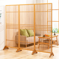 Nouvelle cloison d'écran multifonctionnelle simple pour salon, porte d'entrée, véranda, chambre pliable, mobile, style minimaliste chinois en bambou