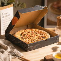 Grand carton à pizza pliable avec couvercle verrouillable en carton kraft pour service de pizza en restaurant, impression de marque privée, vente en gros, personnalisable pour acheteurs professionnels