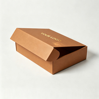 Boîte d'expédition pliable en carton ondulé personnalisée avec estampage à chaud doré