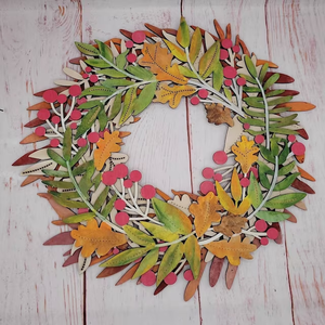 Decoración de otoño, cartel de corona de madera, corte láser personalizado, Mandala 3D, corona de otoño, corte láser de madera con <span class=keywords><strong>hojas</strong></span> de calabaza - Product Image 6