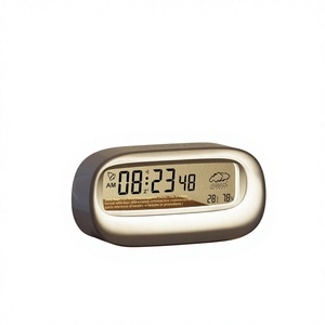 Nouvelle Horloge Réveil Électronique Rechargeable avec Veilleuse, Design Mignon de Dessin Animé, Calendrier Numérique, Thermomètre et Hygromètre Transparent - Product Image 1