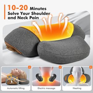 Almohada Masajeadora de Cuello para Alivio del Dolor Muscular Profundo con Calor, Masajeador Inalámbrico Recargable con Tracción para la Columna Vertebral y Hombros - Product Image 6