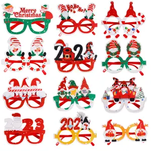 2023 Cute Christmas Glitter Kids Adults Party Glasses Frames New Year Kids Gift Christmas Party Favors Holiday sunglasses
