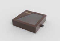 Caja de papel personalizada con ventanas transparentes de Pvc, cajón de papel deslizante para embalaje de regalo
