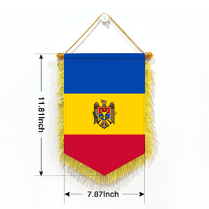 Mini drapeaux de voiture 20x30cm, drapeaux de la Moldavie, décoration murale, accessoires de présentation, petits ornements à suspendre - Product Image 6