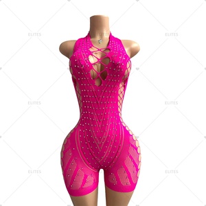 ELITES Vêtements de danse exotique en résille avec <span class=keywords><strong>strass</strong></span> Vêtements de scène en maille avec <span class=keywords><strong>strass</strong></span> Tenues de danse exotiques - Product Image 6
