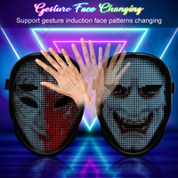 Masque lumineux LED pour fête, édition d'images, masque programmable, contrôle par application pour Halloween mascarade