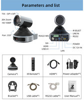 JJTS-Equipo de streaming en vivo, cámara de vídeo IP con zoom 20x, USB 3,0, hd, gran habitación, ptz, HDM, videoconferencia