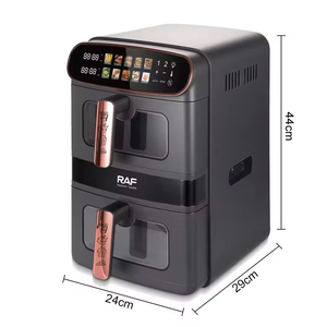 Friteuse à air 2800W double avec paniers de cuisson de 6L et 6L, rotation à 360° °   Structure de circulation d'air multifonctionnelle, chauffante et facile à nettoyer - Product Image 2