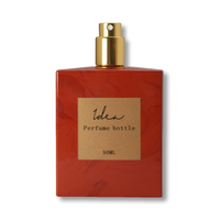 Bouteille de parfum forme personnalisée disponible emballage bouteille à rouleau en verre 10ml bouteille de parfum carrée 50ml