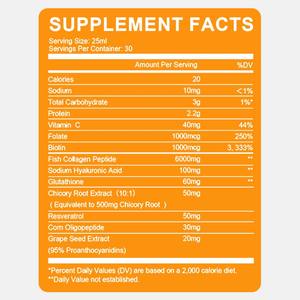 Collagène de beauté premium pour les cheveux, la peau, les ongles, les os et les articulations, boisson au collagène avec 6000 mg de peptides de collagène marin - Product Image 3