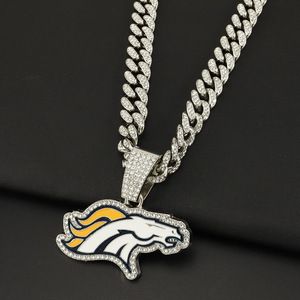 Collar con Colgante de Equipo de Fútbol Americano <span class=keywords><strong>Mustang</strong></span> Pintado, Cadena Cubana, Estilo Hip-Hop para Hombre, Gran Venta - Product Image 6