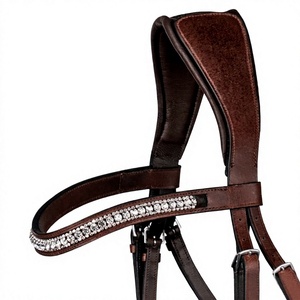 Wholesale Handmade Full Size Leather Horse Bridle with Reins-Durable <b>Equestrian</b> Tack for Riding Training Black Cob - Product Image 2