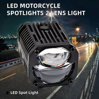 Phares de moto T-BULL MSL2 à LED avec 2 lentilles, feux de route et de travail pour la modification/amélioration des voitures et camions