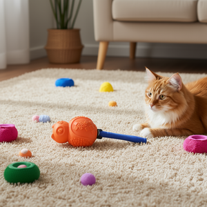 Juguete de Martillo TPR con Forma de Cabeza de Gato de 9.5 cm, Juguete Interactivo para Mascotas - Product Image 2